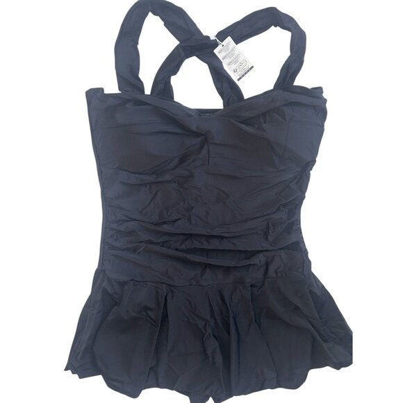Summer Mae Women's Black Tummy Control One Piece  Lined Swim Dress Size XXL - Picture 1 of 12